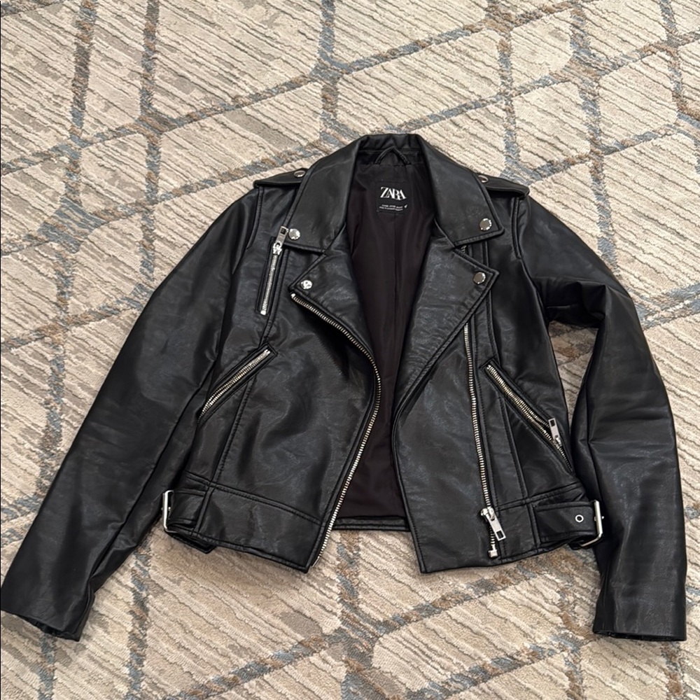 Zara Black Leather Jacket (not a real leather)